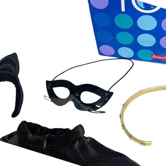 American Girl Kitty Cat Doll Costume Pleasant Company Gloves Slippers Pumpkin - Picture 6 of 14